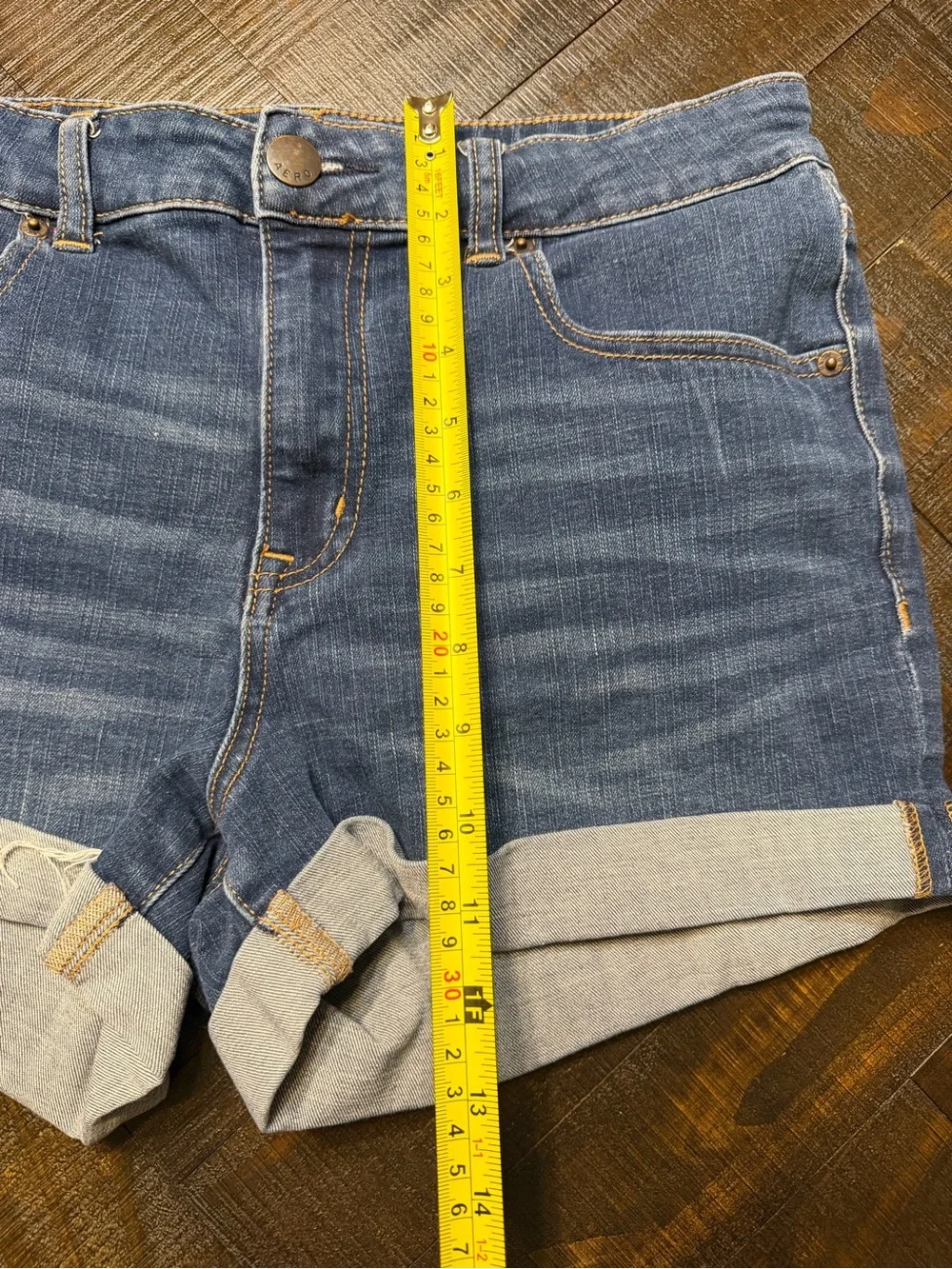 Aeropostale Dark Blue Rolled Cuff Denim Shorts